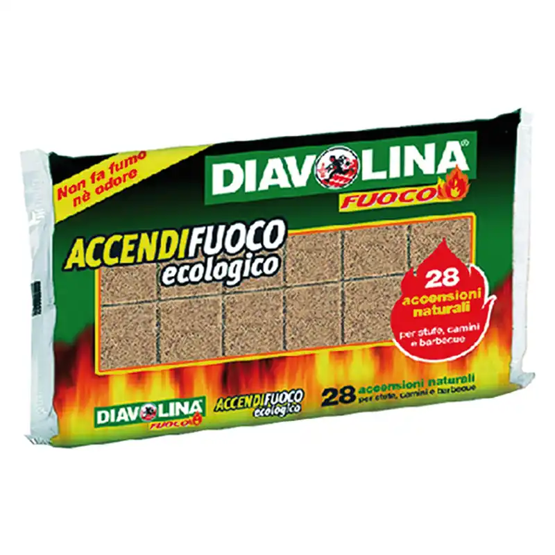 DIAVOLINA ACCENDIFUOCO ECOLOGICA 28 cubi - art. 15312 Q.TA 24 Uitverkoop
