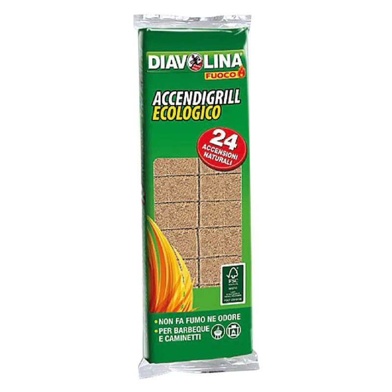 DIAVOLINA ACCENDIFUOCO/GRILL ECOLOGICA 24 cubi - art. 15330 Q.TA 24 Koopje