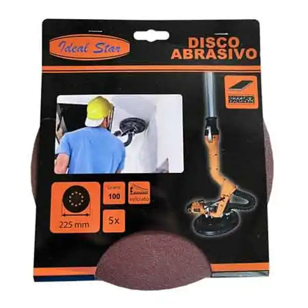 DISCO ABRASIVO VELCRATO PER LEVIGATRICE IDEAL STAR Ø 225 Grana 180 - Confezione 5 pezzi Koop Vandaag
