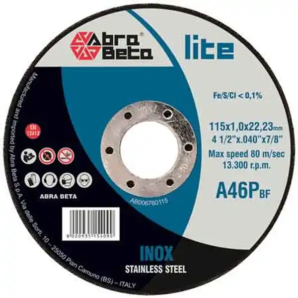 Uitverkoop DISCO DA TAGLIO PER INOX ABRA BETA Ø 115x1,6 mm Q.TA 50