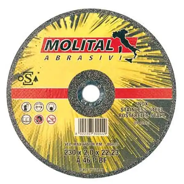 DISCO DA TAGLIO PER INOX MOLITAL Ø 115x1,0 mm Q.TA 50 Express Levering