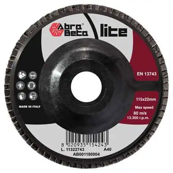 DISCO LAMELLARE AL CORINDONE ‘LITE‘ ABRA BETA Ø 115x22 mm - grana 100 Q.TA 10 Hete Deal