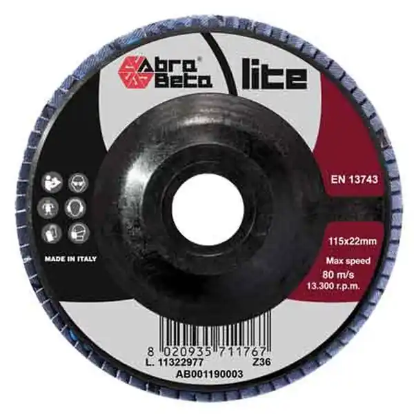 Gereduceerde Prijs DISCO LAMELLARE ALLO ZIRCONIO ‘LITE‘ ABRA BETA Ø 115x22 mm - grana 80 Q.TA 10