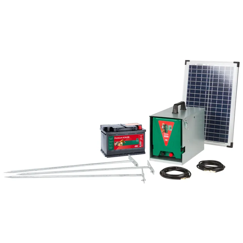 ELETTRIFICATORE A PANNELLO SOLARE IN KIT SAVANNE 3000 12V - energia carica 4,5 J - scarica 3 J (max.) Gecertificeerd