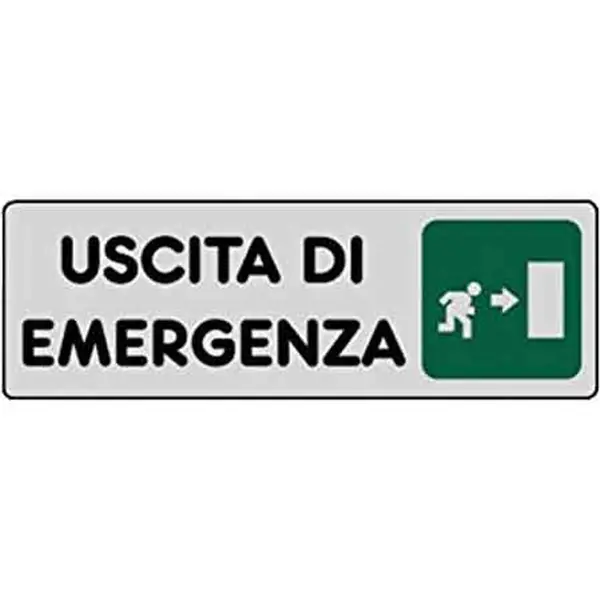 Tijdelijk Beschikbaar ETICHETTA ‘USCITA DI EMERGENZA DX‘ 15x15 cm Q.TA 10