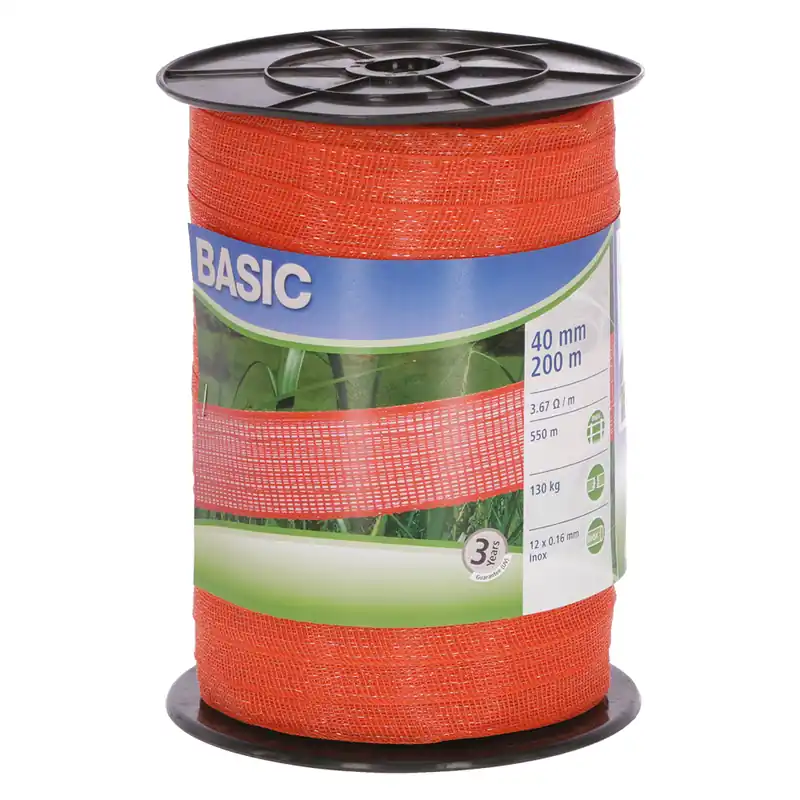 FETTUCCIA ELETTRICA H 40 mm - 12 fili - mt. 200 arancio Fabrieksprijs