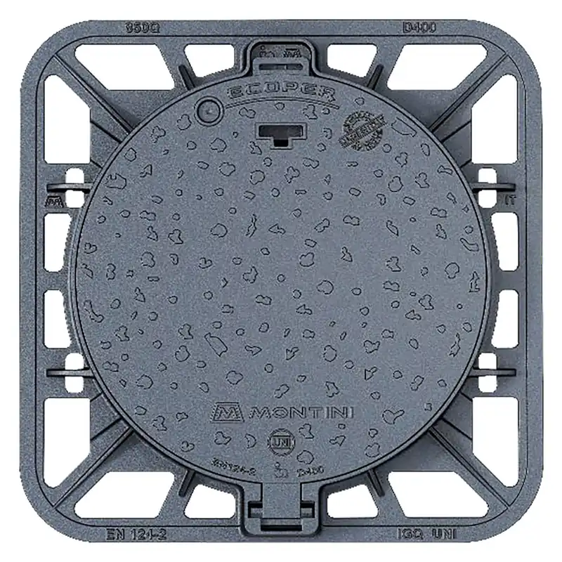 CHIUSINO IN GHISA CLASSE D400 ECOPER Q - 85 x 85 - botola 65 cm / Kg 60,5 Hete Deal