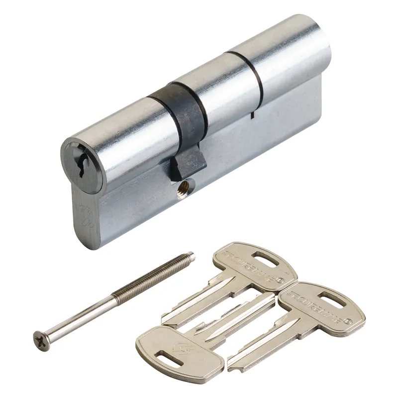 Shop Nu CILINDRO PROFILATO DOPPIO SERIE KY mm 25+10+45 = 80 (30+50) cromo satinato