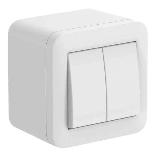 Laatste Kans CONTENITORE CON DOPPIO DEVIATORE ‘FIXA‘ ELECTRALINE 10A - Colore bianco