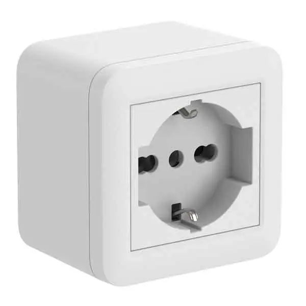 CONTENITORE CON PRESA SCHUKO ‘FIXA‘ ELECTRALINE Colore bianco Favoriet