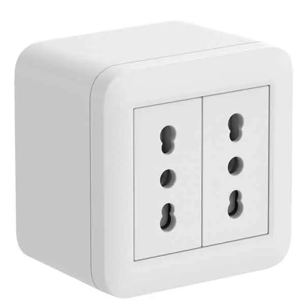 CONTENITORE CON PRESE BIVALENTI ‘FIXA‘ ELECTRALINE Colore bianco Bestseller