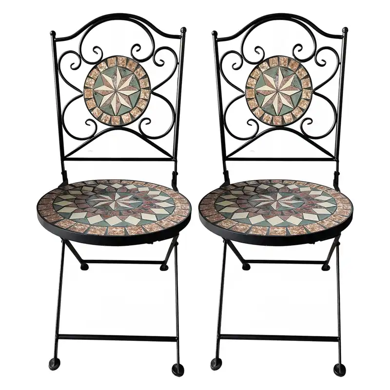 Actieprijs COPPIA SEDIE DECORO MOSAICO MORGANA cm 38 x h.90