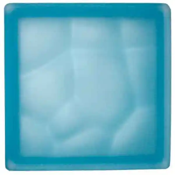 VETROMATTONE ONDULATO CELESTE SATINATO 19x19x8 cm Q.TA 6 Actieprijs